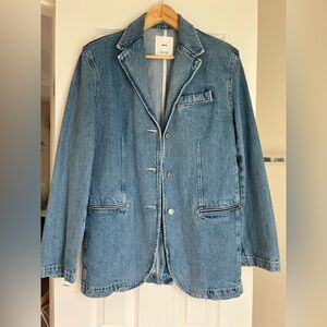 Mango Light Blue Denim Blazer Jacket